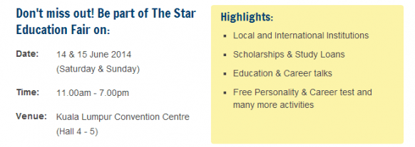 Get experts to help you chart your career at The Star Education Fair 2014