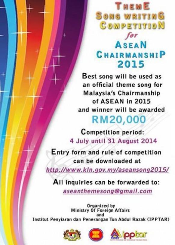 Win RM20,000 in Theme Song Writing Competition for ASEAN Chairmanship 2015
