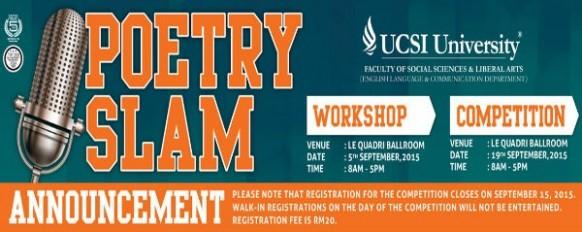 Let yourself speak: UCSI Poetry Slam this 19 September 2015