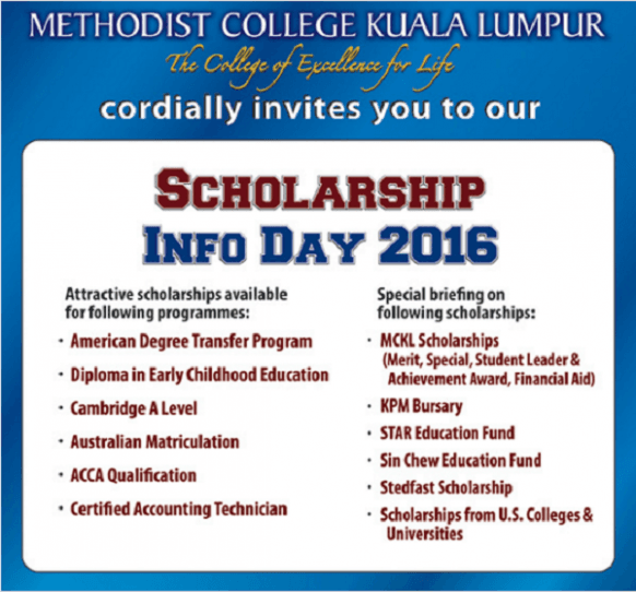 MCKL Scholarship Info Day 2016