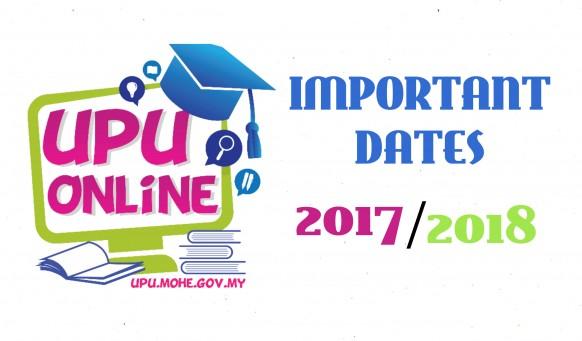 Important Dates for UPU Applicants 2017/2018