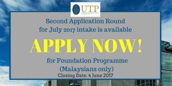 Universiti Teknologi Petronas July 2017 Intake Applications (Second Round) is Open