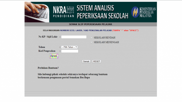 Sistem Analisis Peperiksaan Sekolah Lets You Check on your Child's Grades for Any Examination from Primary 1 through Form 5.