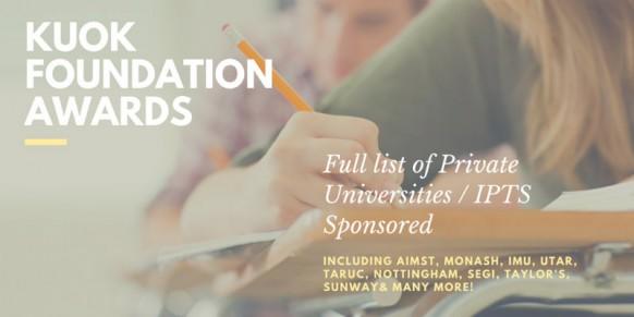 Full List of Private Universities (IPTS) Included In The Kuok Foundation Undergraduate Awards 2017