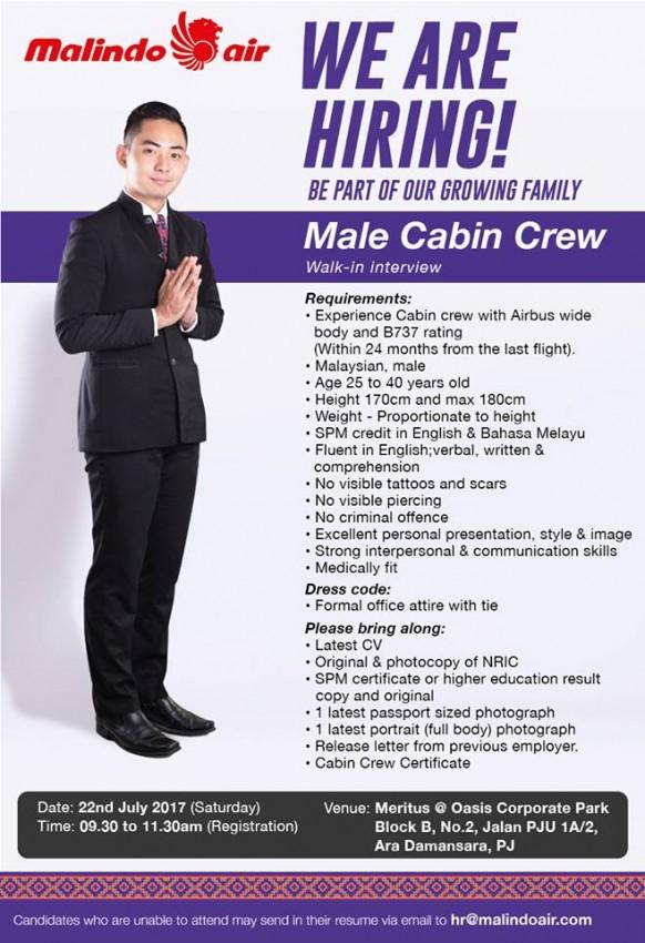 Malindo Air Cabin Crew Walk-In Interview (July 2017)