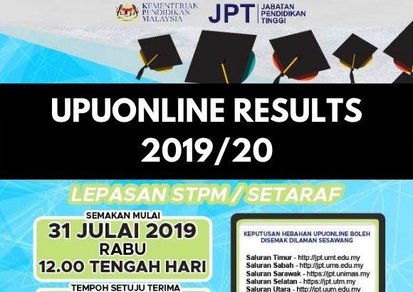 UPUOnline  Results for Lepasan STPM/Setaraf 2019/20 Out 31st July 2019 at 12 PM