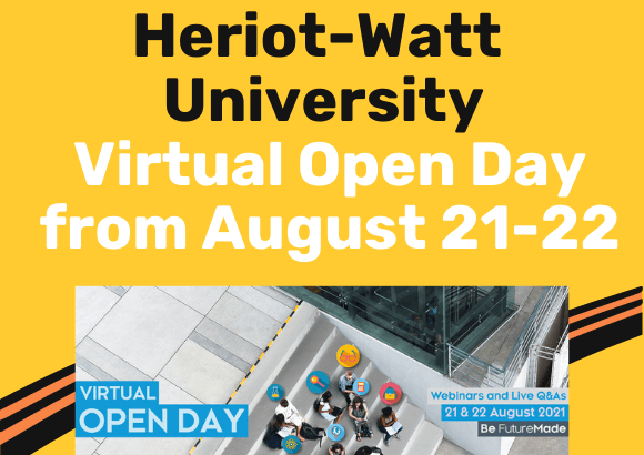 Heriot-Watt Virtual Open Day from August 21-22